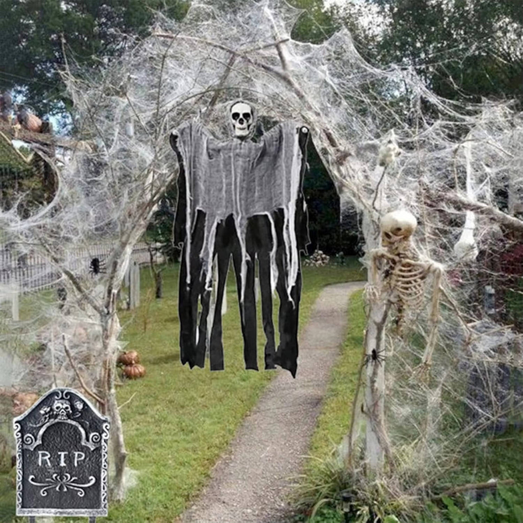 200 sq ft Halloween Spider Web Decoration with Spiders