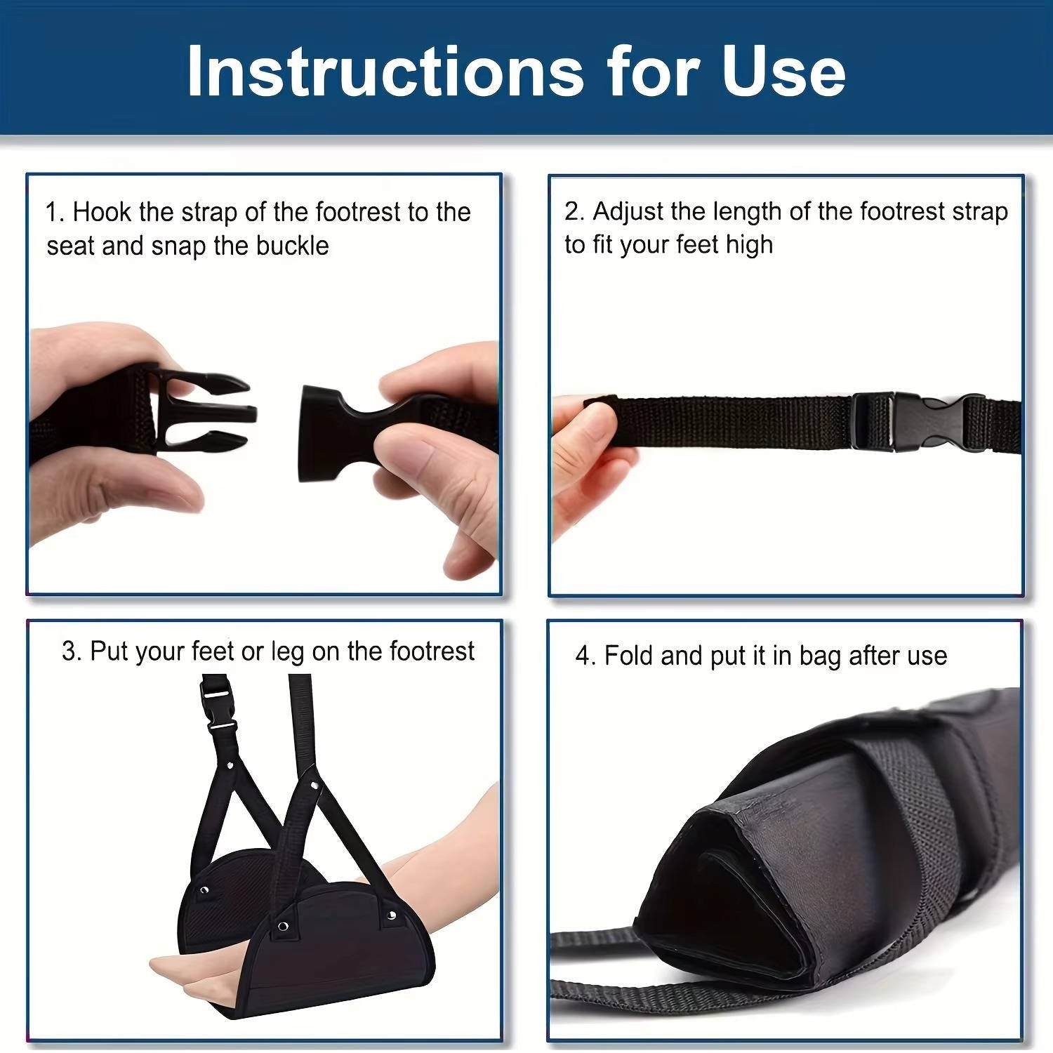 2-Pack Under-Desk Foot Hammock