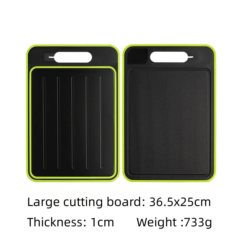 4-in-1 Cutting Board with Thawing Tray & Knife Sharpener