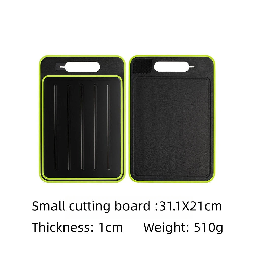 4-in-1 Cutting Board with Thawing Tray & Knife Sharpener