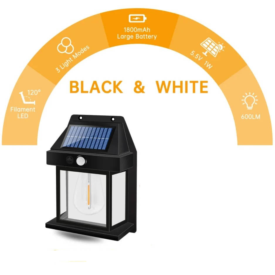 2-Pack Outdoor Solar Wall Lamp