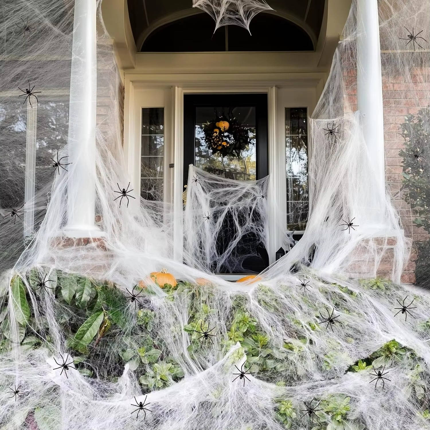 200 sq ft Halloween Spider Web Decoration with Spiders