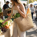 Classic Straw Beach Tote — Natural Woven Shopper