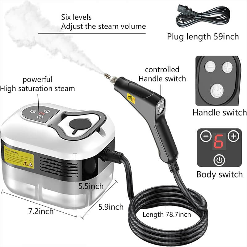 2500W High-Pressure Steam Cleaner with Gloves