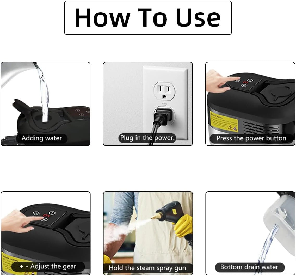 2500W High-Pressure Steam Cleaner with Gloves