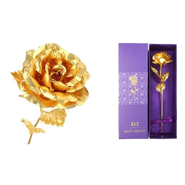 24K Gold-Dipped Real Rose with Gift Box