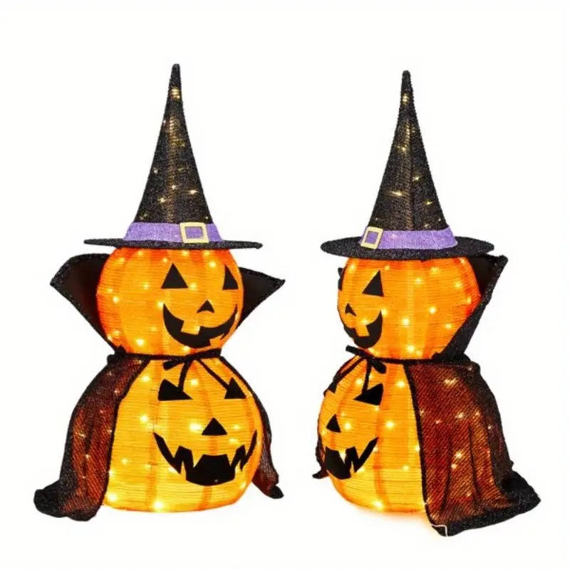 3 ft Collapsible Light-Up Halloween Pumpkin (2-Pack)