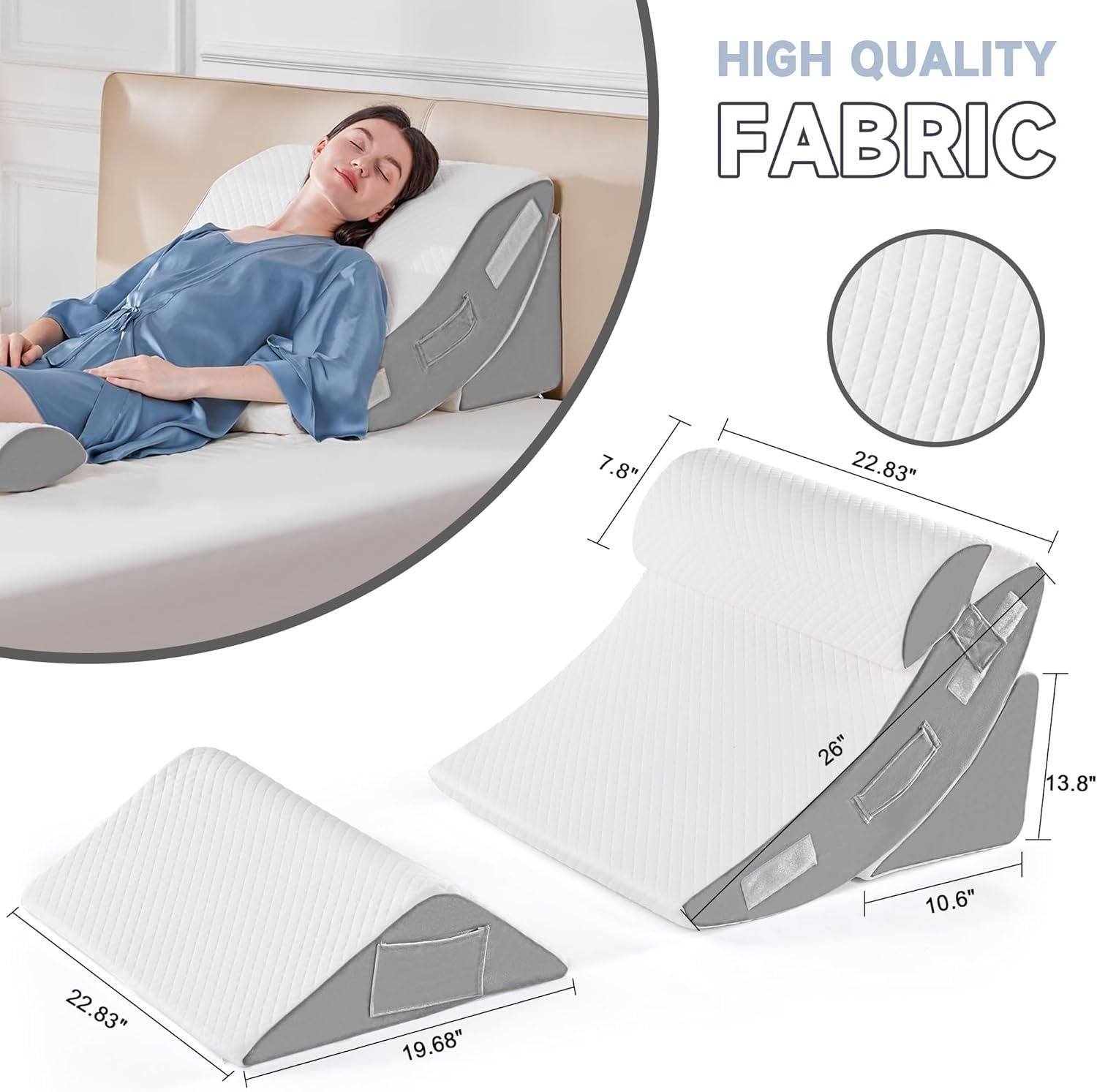 4-Piece Orthopedic Bed Wedge Pillow Set