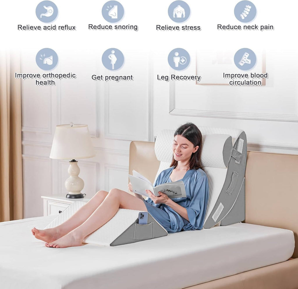 4-Piece Orthopedic Bed Wedge Pillow Set