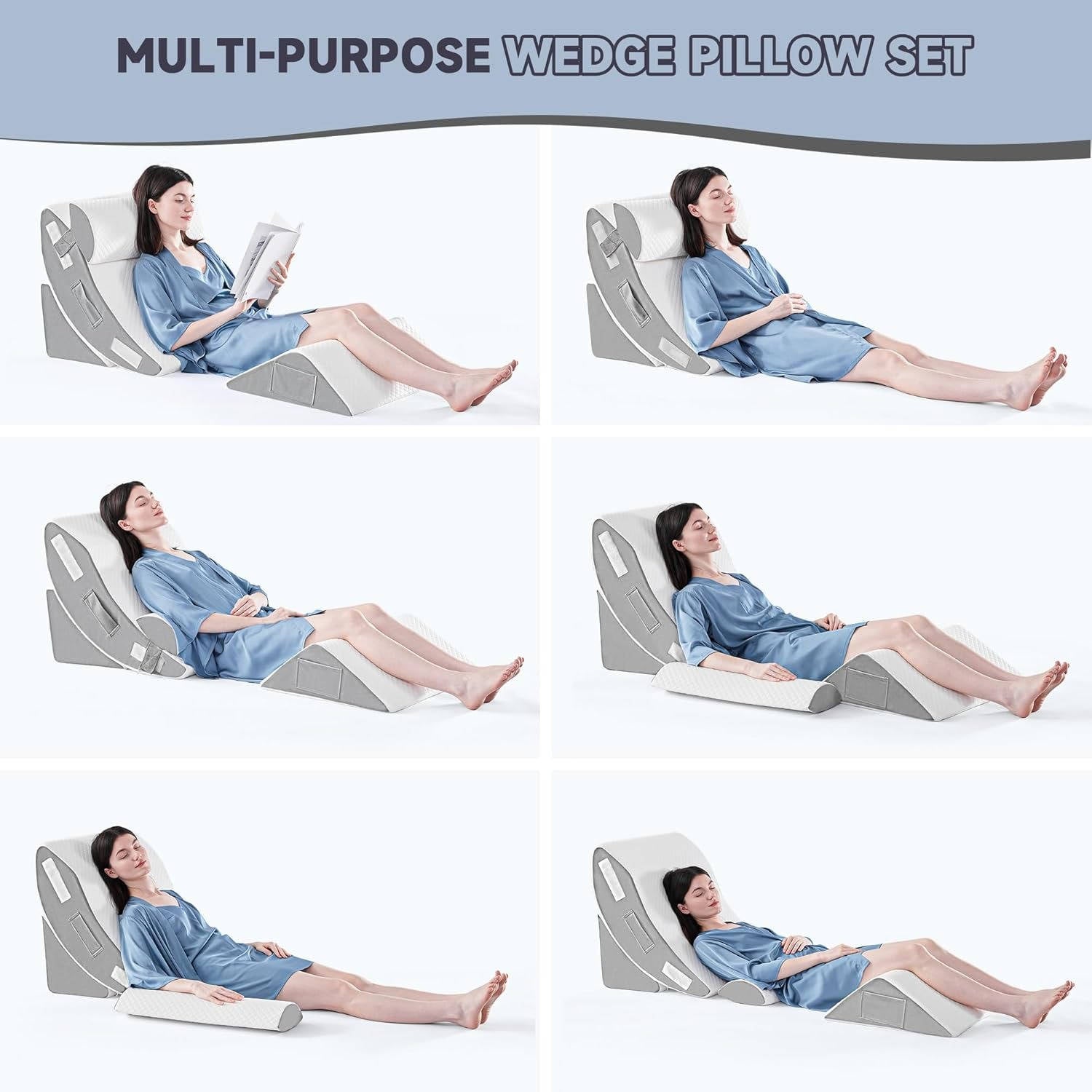 4-Piece Orthopedic Bed Wedge Pillow Set