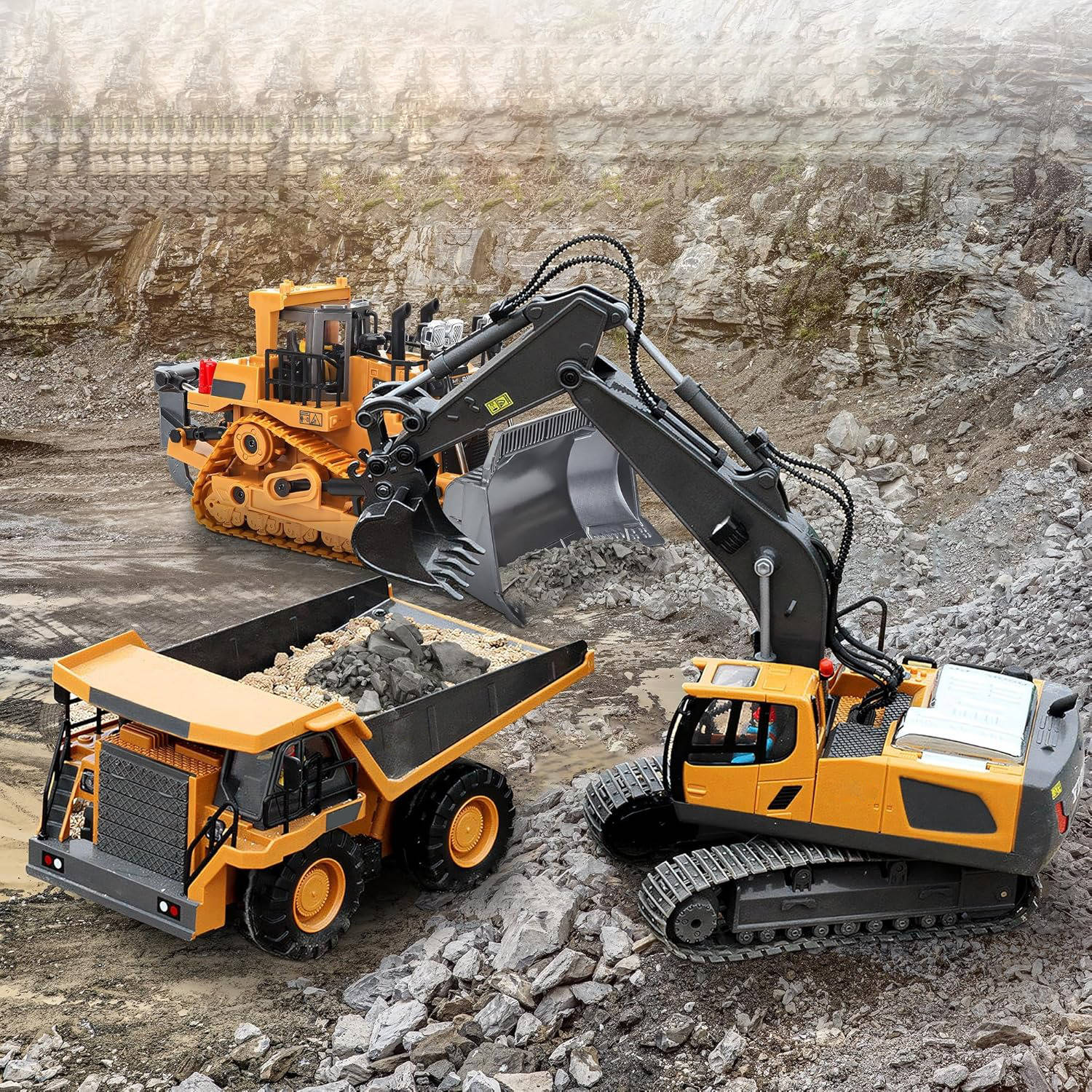 4WD Remote Control Excavator & Bulldozer