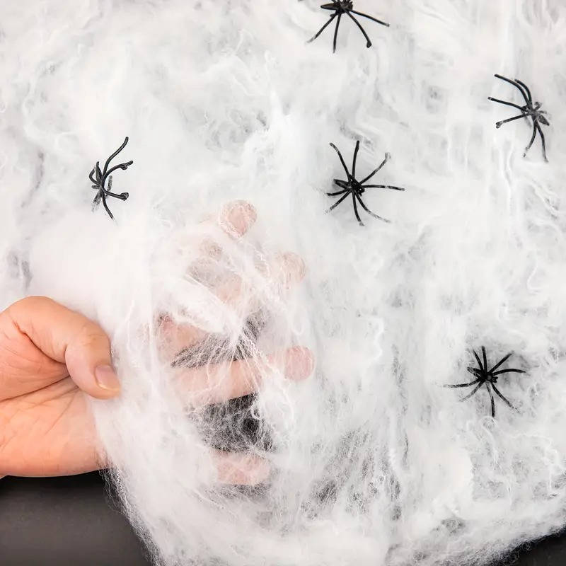 200 sq ft Halloween Spider Web Decoration with Spiders