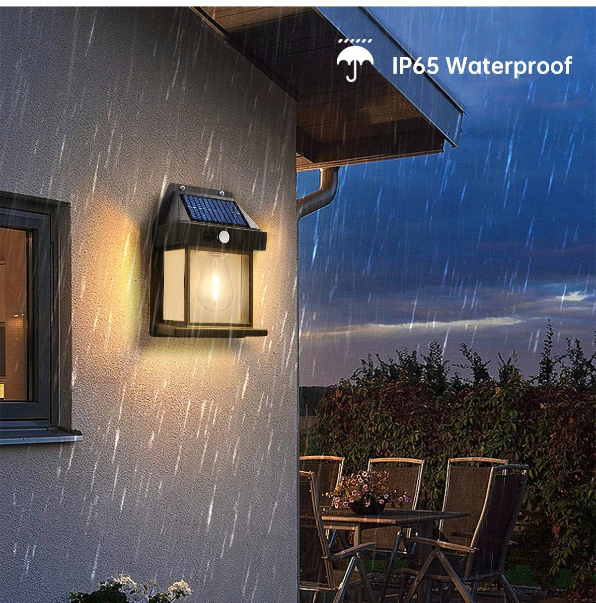 2-Pack Outdoor Solar Wall Lamp