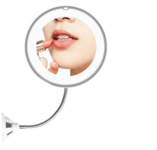 10x Magnifying LED Makeup Mirror with Flexible Arm