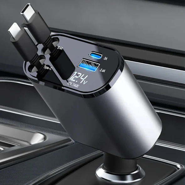 4-in-1 Retractable Car Charger