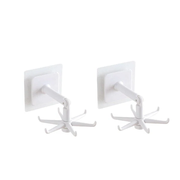 2-Pack 360° Rotating Self-Adhesive Utility Hooks
