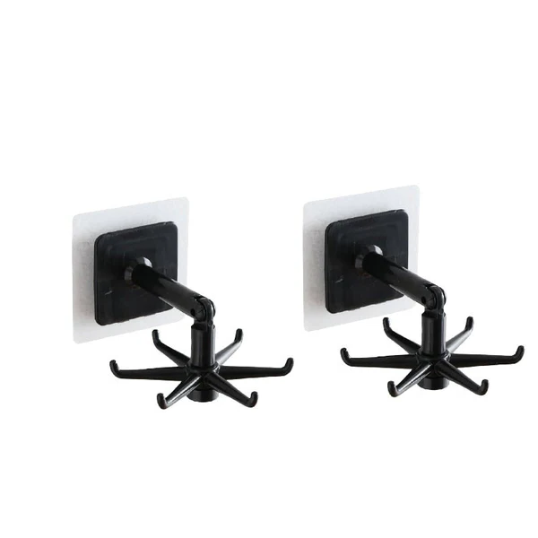 2-Pack 360° Rotating Self-Adhesive Utility Hooks