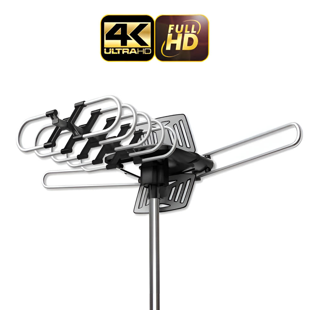 Long-Range Outdoor HD TV Antenna with 360° Motor