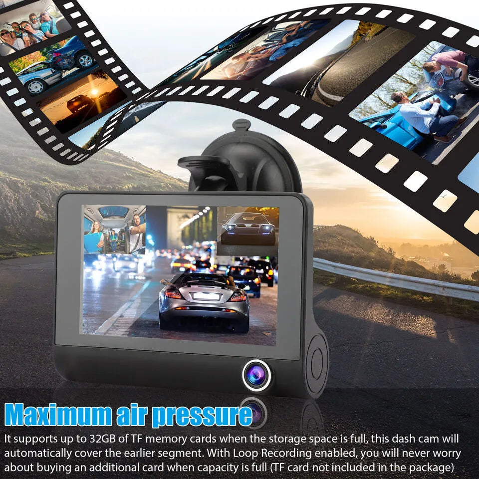 4-inch Touchscreen Front & Rear Dash Cam