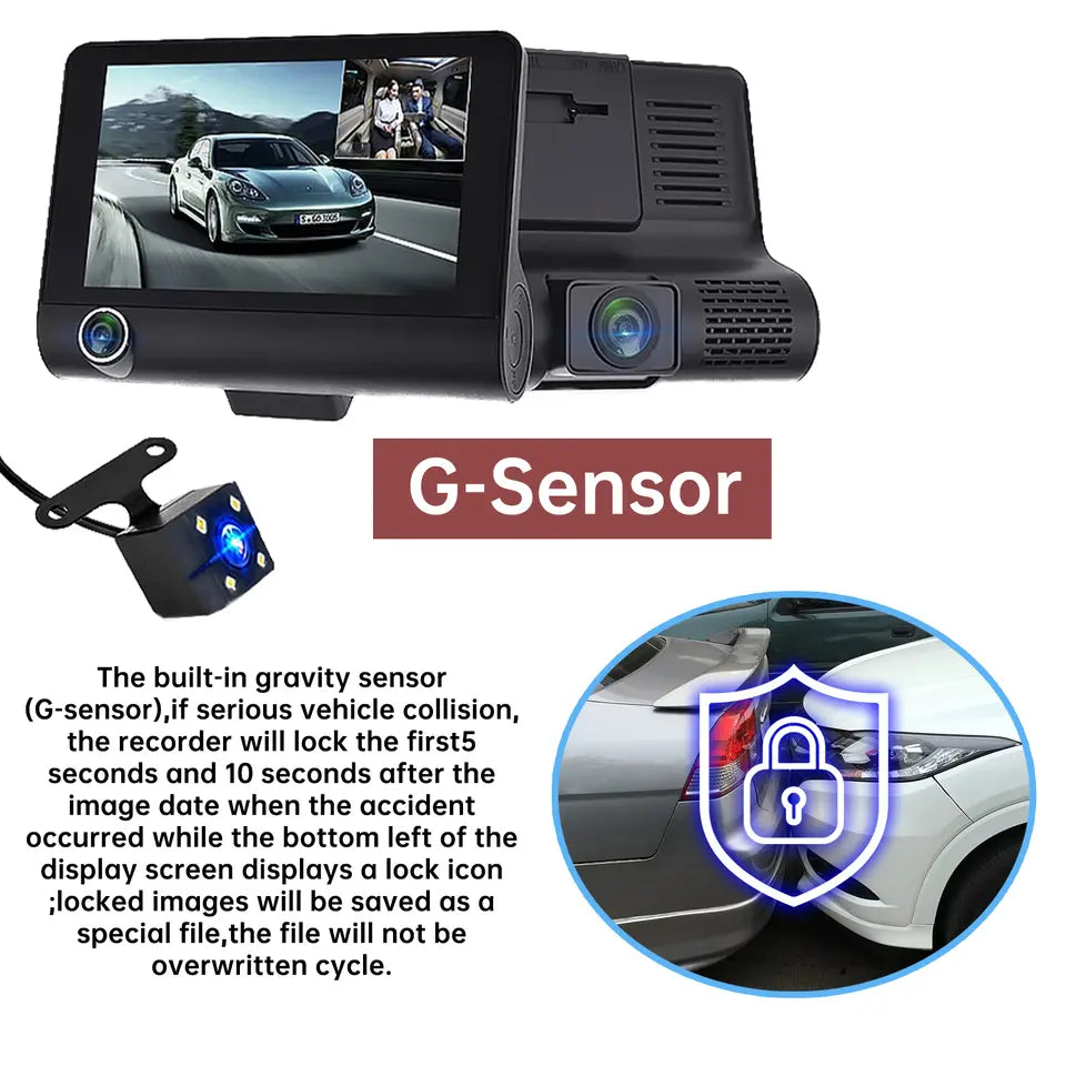4-inch Touchscreen Front & Rear Dash Cam