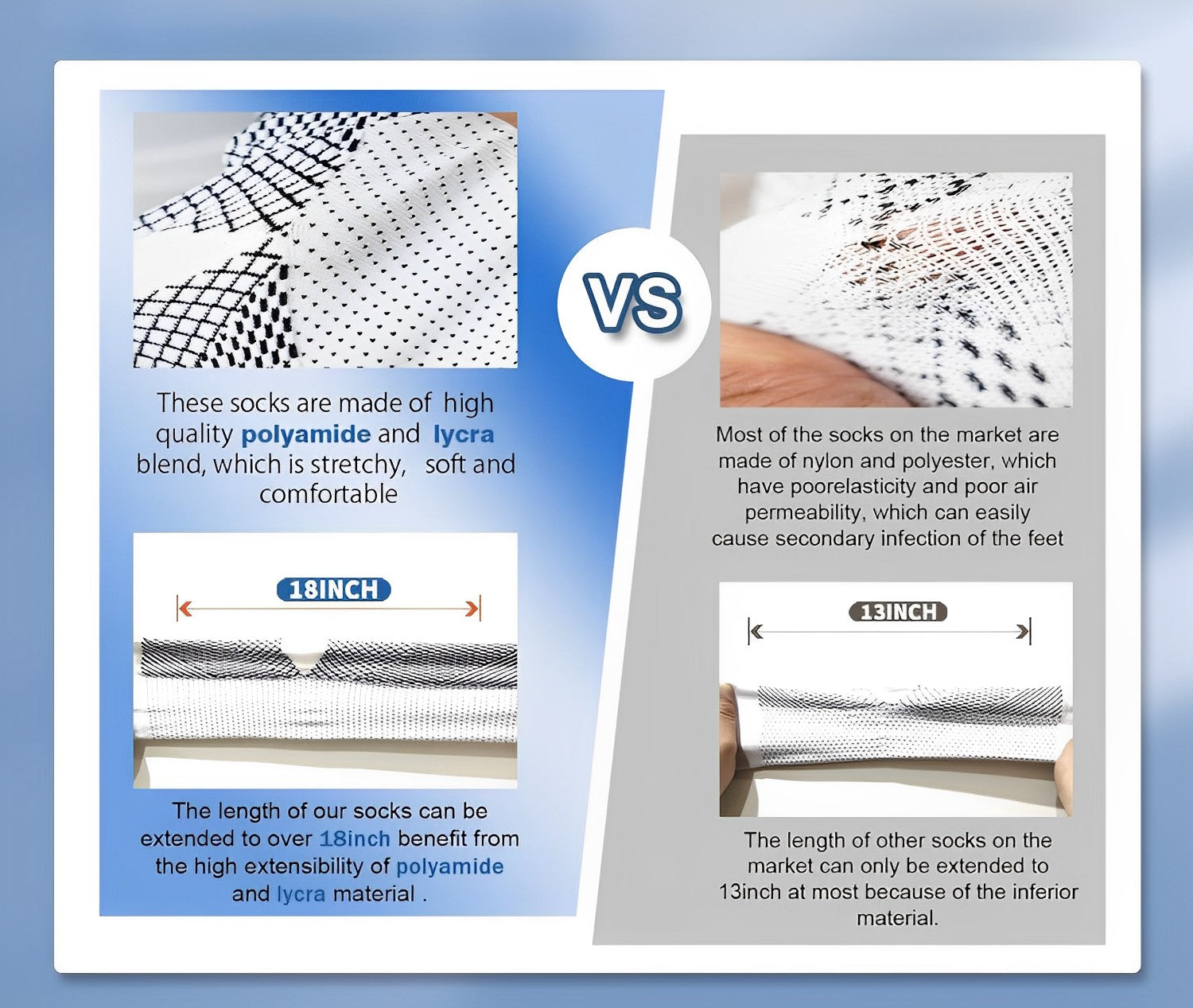 4 Pairs of Premium Compression Therapy Socks